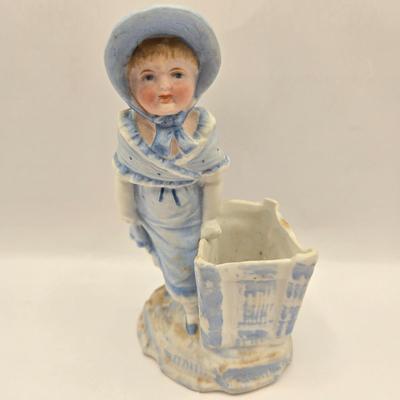 LOT 174F: Antique circa 1910s German Hand Painted Bisque Porcelain Figurines & Busts