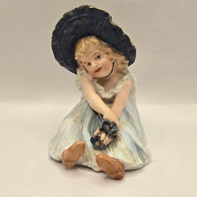 LOT 174F: Antique circa 1910s German Hand Painted Bisque Porcelain Figurines & Busts