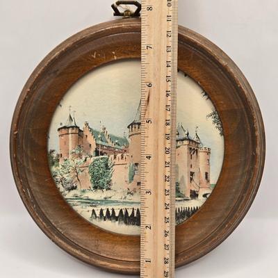 LOT 178F: Two European Prints in Round Frames/ One Signed Smeele WAAG ENKHUIZEN, Multiple Victorian Portrait Prints, & The Ruins of...