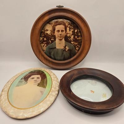 LOT 178F: Two European Prints in Round Frames/ One Signed Smeele WAAG ENKHUIZEN, Multiple Victorian Portrait Prints, & The Ruins of...
