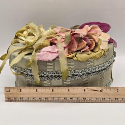 LOT 179F: Victorian Romance! Two Teapots, Sugar, & Creamer, Beautiful Hat Box, Hand Made Doily, Elegantly Decorated Fletcher Knebel...