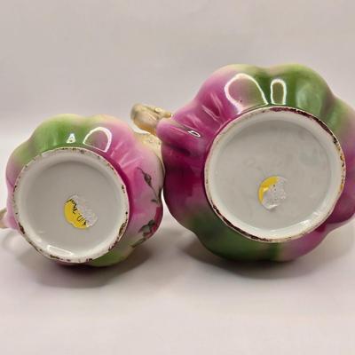 LOT 179F: Victorian Romance! Two Teapots, Sugar, & Creamer, Beautiful Hat Box, Hand Made Doily, Elegantly Decorated Fletcher Knebel...