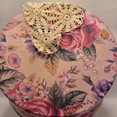 LOT 179F: Victorian Romance! Two Teapots, Sugar, & Creamer, Beautiful Hat Box, Hand Made Doily, Elegantly Decorated Fletcher Knebel...