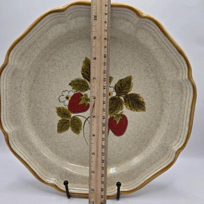 LOT 180K: Mikasa Strawberry Festival Table Ware, Including 8 Dinner Plates, 8 Soup/ Salad Bowls, 6 Dessert Plates, 6 Cups, & 8 Saucers