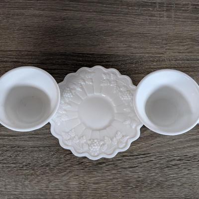 LOT 185K: Vintage Westmoreland Milk Glass Ring & Petal Fruit Bowl, Anchor Hocking Vases, Bowls, Dishes & Juice Glasses