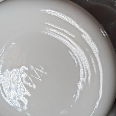 LOT 185K: Vintage Westmoreland Milk Glass Ring & Petal Fruit Bowl, Anchor Hocking Vases, Bowls, Dishes & Juice Glasses