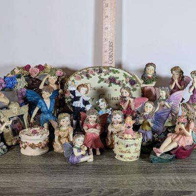 LOT 186K: The Fairy Collection By Denzine, Includes Rare Sign Banner, Picture Frames, Trinket Boxes & A Huge Variety Of Enchanted...