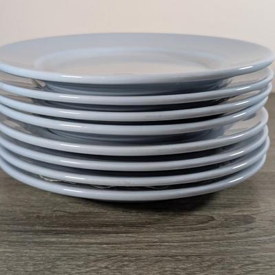 LOT 187K: Vintage 1950's Diner/Restaurant Platinum Blue Buffalo China Lune