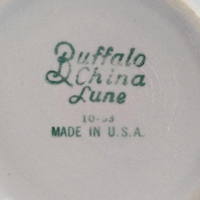 LOT 187K: Vintage 1950's Diner/Restaurant Platinum Blue Buffalo China Lune