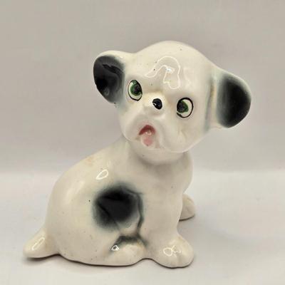 LOT 201F: Who Let the Dogs Out? 2 Hand-Painted Spaniel Figures, Windsor Cup w/Schnauzer Face, Hand-Painted 1950s Dachshund Figure,...