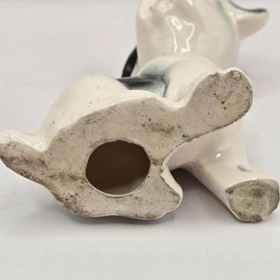 LOT 201F: Who Let the Dogs Out? 2 Hand-Painted Spaniel Figures, Windsor Cup w/Schnauzer Face, Hand-Painted 1950s Dachshund Figure,...