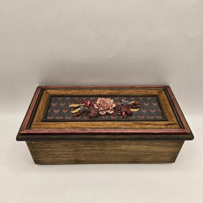 LOT 202D: Antique / Vintage Victorian Decor Collection: Signed Wooden Box, A Victor & Co Pin Cushion, Cherub Photo Frame & More