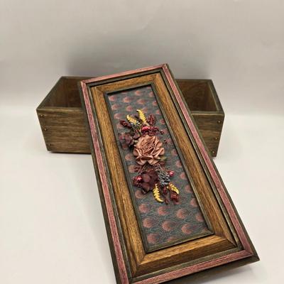 LOT 202D: Antique / Vintage Victorian Decor Collection: Signed Wooden Box, A Victor & Co Pin Cushion, Cherub Photo Frame & More