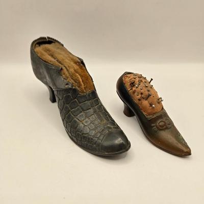 LOT 202D: Antique / Vintage Victorian Decor Collection: Signed Wooden Box, A Victor & Co Pin Cushion, Cherub Photo Frame & More