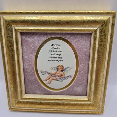 LOT 204F: Multiple Heart Felt Collection Frames with Months, Flowers, & Angels and Numerous Cherub Ornaments