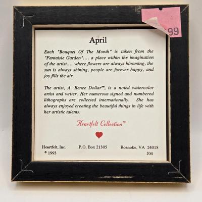 LOT 204F: Multiple Heart Felt Collection Frames with Months, Flowers, & Angels and Numerous Cherub Ornaments
