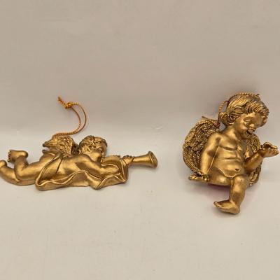 LOT 204F: Multiple Heart Felt Collection Frames with Months, Flowers, & Angels and Numerous Cherub Ornaments