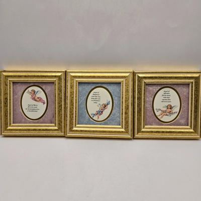 LOT 204F: Multiple Heart Felt Collection Frames with Months, Flowers, & Angels and Numerous Cherub Ornaments