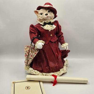 LOT 205D: Meow!! Hello Kitty Clock, 2 Vintage Possible Dreams Lady Ashley Cats, Lauren Marems Figurine, 2 Metal Tea Lite Candle...