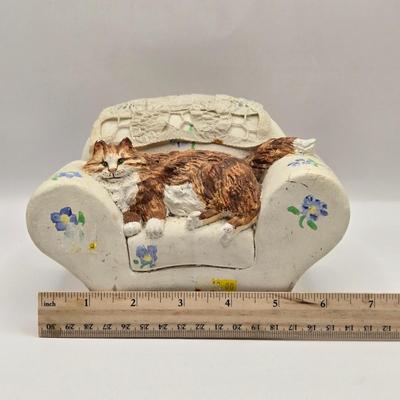 LOT 205D: Meow!! Hello Kitty Clock, 2 Vintage Possible Dreams Lady Ashley Cats, Lauren Marems Figurine, 2 Metal Tea Lite Candle...