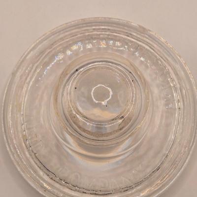 LOT 208K: Large Glass Jar w/ Lid Made in Italy and Scarborough and Company Glass Jar w/ Lid