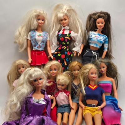 LOT 213D: I'm a Barbie Girl. Barbie Accessories, Carry Case, Multiple Barbie Dolls, and Vintage 30th Anniversary Francie Doll NIB
