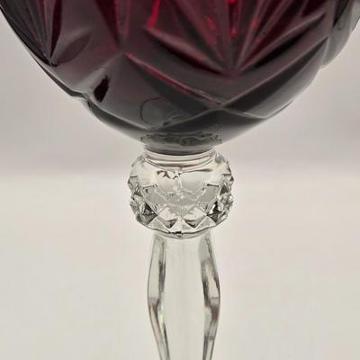 LOT 214D:Vintage Ruby Red France Durand Goblets