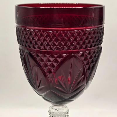 LOT 214D:Vintage Ruby Red France Durand Goblets