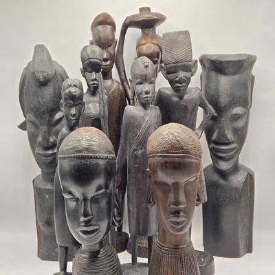 LOT 217F: Vintage African Wood Carvings of Men and Women