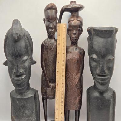 LOT 217F: Vintage African Wood Carvings of Men and Women