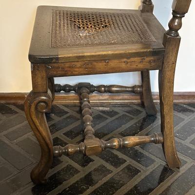 LOT 241K: Antique William & Mary Style Chair w/ Cane Back and Seat
