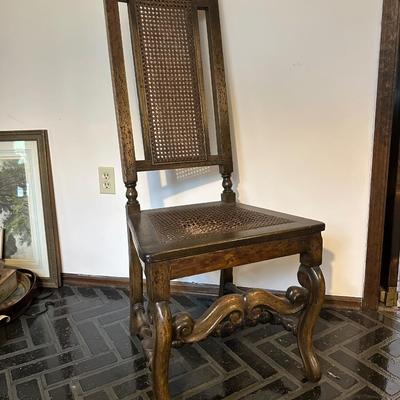 LOT 241K: Antique William & Mary Style Chair w/ Cane Back and Seat