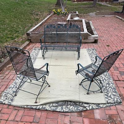 LOT 242O: Vintage Wrought Iron Patio Furniture