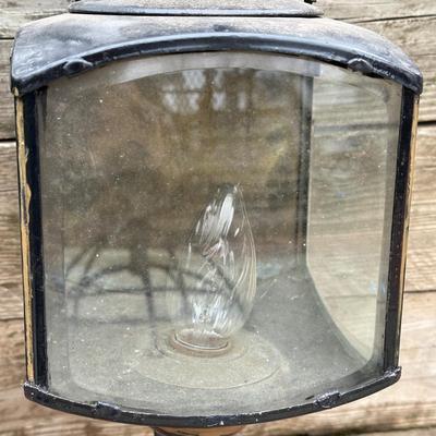 LOT 243G: Pair Of Antique Beveled Glass Carriage Lamps