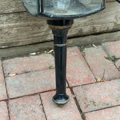 LOT 243G: Pair Of Antique Beveled Glass Carriage Lamps
