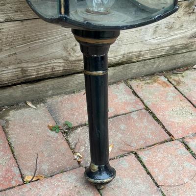 LOT 243G: Pair Of Antique Beveled Glass Carriage Lamps