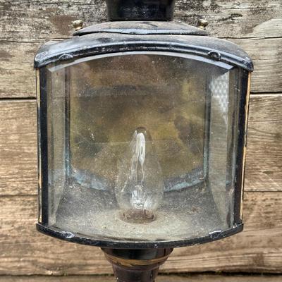 LOT 243G: Pair Of Antique Beveled Glass Carriage Lamps