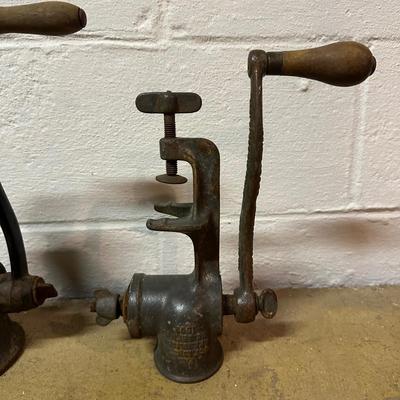 LOT 245B: Collection Of Antique Cast Iron Meat Grinders