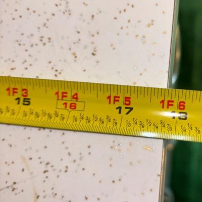 LOT 925Den: Vintage metal white speckled top utility cabinet