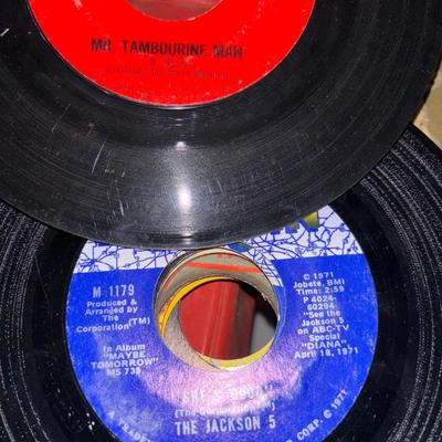 LOT 996BB: Misc 45 record albums and carrying cases +extra