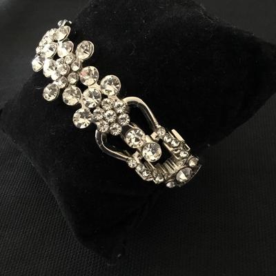 Beautiful Silver-tone rhinestone hinged bracelet