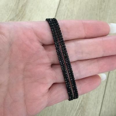 sparkly Black, rhinestone & chain nodded tassel, necklace