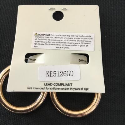 New Jennifer and Company, gold toned hoop earrings