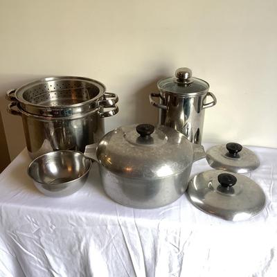 K8055B Lot of Vintage Stainless Steel Cookware