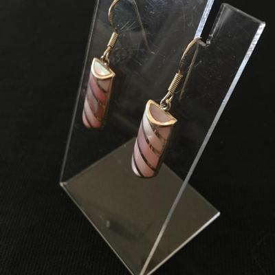 925 sterling silver, and Shell inlay earrings