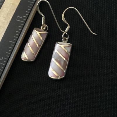 925 sterling silver, and Shell inlay earrings