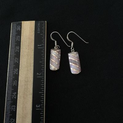 925 sterling silver, and Shell inlay earrings