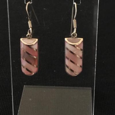 925 sterling silver, and Shell inlay earrings