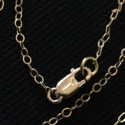 Dainty gold filled chain necklace, and genuine pearl