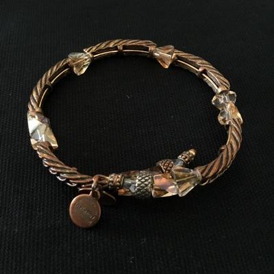Copper tone, Alex and Ani crystal wrap bracelet